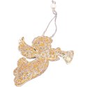 ANIOŁ ZAWIESZKA BROKATOWA ZŁOTA