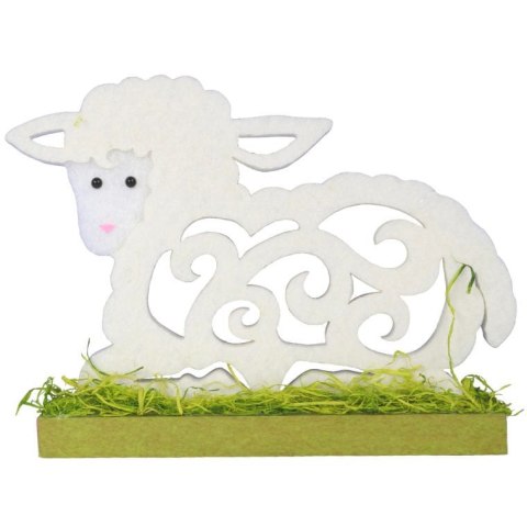 BARANEK WIELKANOCNY Z PIANKI FIGURKA STOJĄCA BIAŁY