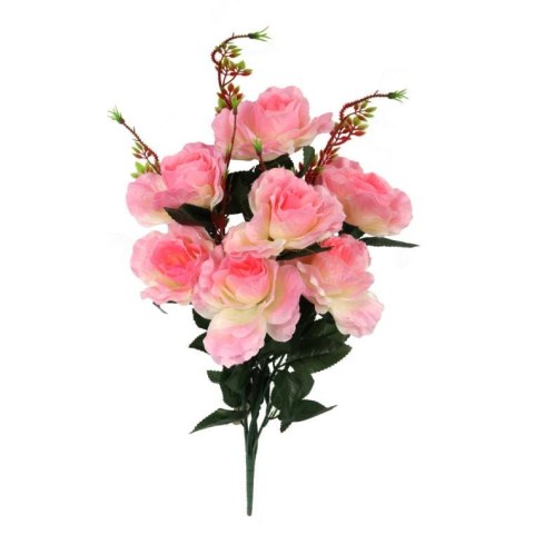 BUKIET 7 RÓŻ KWIAT SZTUCZNY RÓŻOWE 70 CM