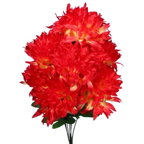 BUKIET 7 SZTUCZNYCH CHRYZANTEM W KOLORACH ŻÓŁTO-CZERWONYCH O WYSOKOŚCI 65 CM