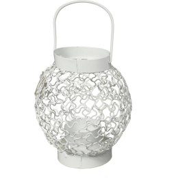 Biała Latarenka Metalowa na Świeczkę Tealight do Dekoracji Ogrodu i Tarasu