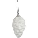 Białe Styropianowe Bombki-Szyszki na Choinkę, 8 cm, Zestaw 6 Sztuk