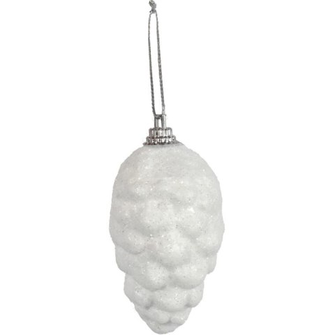 Białe Styropianowe Bombki-Szyszki na Choinkę, 8 cm, Zestaw 6 Sztuk