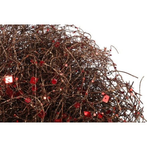 Bożonarodzeniowy Wianek Świąteczny z Brązowej Faszy Rattanowej z Cekinami 35 cm