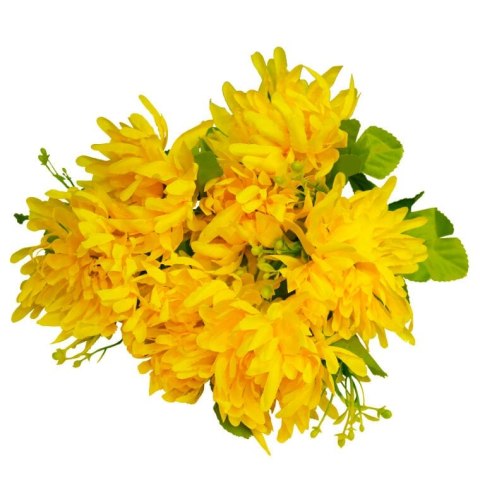 Bukiet 7 chryzantem z dodatkami, 35 cm, żółty