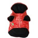 Ciepła Kurtka dla średnich psów z wodoodpornym materiałem i polarem, Kolor Czerwony, Rozmiar M