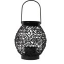 Czarna Metalowa Latarenka na Świeczkę Tealight do Dekoracji Ogrodu i Tarasu