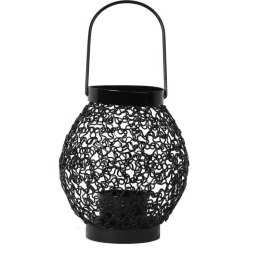 Czarna Metalowa Latarenka na Świeczkę Tealight do Dekoracji Ogrodu i Tarasu