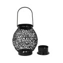 Czarna Metalowa Latarenka na Świeczkę Tealight do Dekoracji Ogrodu i Tarasu