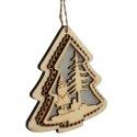 Dekoracja świetlna ZAWIESZKA drewniana choinka 11 cm