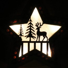 Dekoracja świetlna ZAWIESZKA drewniana gwiazda 11 cm