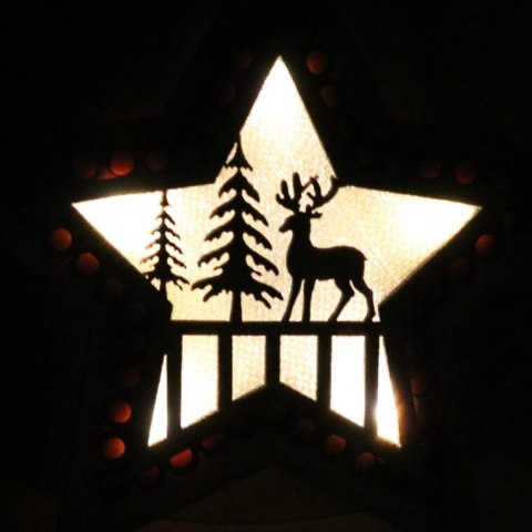 Dekoracja świetlna ZAWIESZKA drewniana gwiazda 11 cm