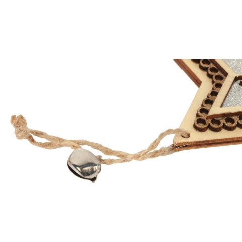 Dekoracja świetlna ZAWIESZKA drewniana gwiazda 11 cm