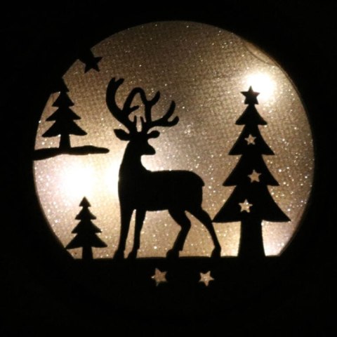 Dekoracja świetlna ZAWIESZKA drewniana okrągła II 11 cm