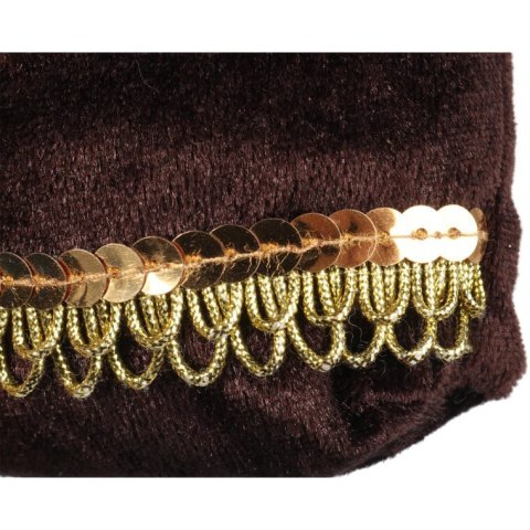 ELEGANCKA ZAWIESZKA ŚWIĄTECZNA W KSZTAŁCIE WORECZKA - AKSAMITNA, BRĄZOWA