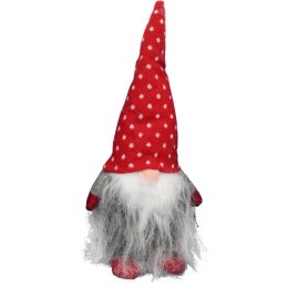 Figurka Krasnala Skrzat w Czapie Szary 30 cm