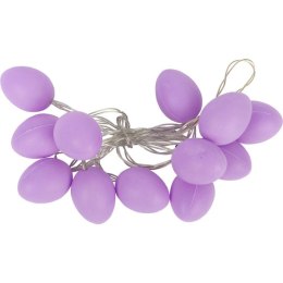JAJKA GIRLANDA ŚWIETLNA LAMPKI LED WIELKANOC FIOLETOWE