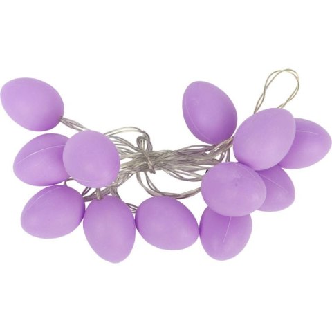 JAJKA GIRLANDA ŚWIETLNA LAMPKI LED WIELKANOC FIOLETOWE