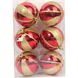 KPL.6 BOMBEK PLASTIKOWYCH CZERWONO ZŁOTYCH 8 CM