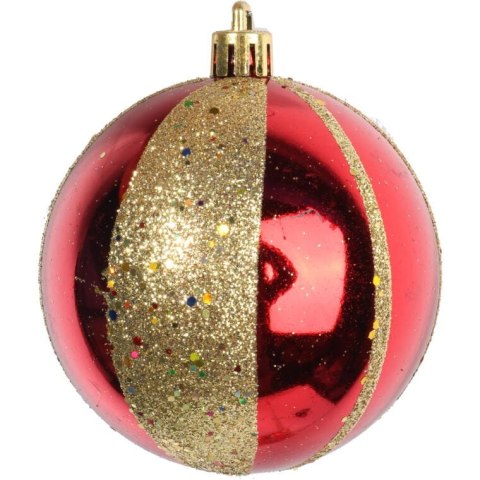 KPL.6 BOMBEK PLASTIKOWYCH CZERWONO ZŁOTYCH 8 CM