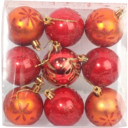 KPL.9 BOMBEK PLASTIKOWYCH CZERWONO POMARAŃCZOWYCH 6 CM