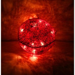KULA ŚWIETLNA DO POWIESZENIA Z SIZALU CZERWONA 15 CM