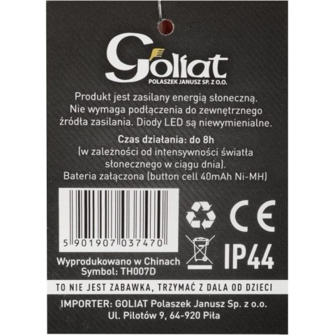 Klasyczna Lampa Solarne Ogrodowa TH020D z Czujnikiem Zmierzchu i Łatwym Montażem