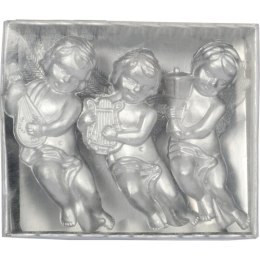 Komplet 3 Srebrnych Aniołów do Zawieszenia o Wysokości 9 cm
