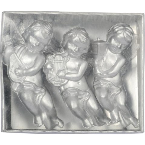 Komplet 3 Srebrnych Aniołów do Zawieszenia o Wysokości 9 cm