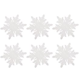 Komplet 6 Białych Zawieszek w Kształcie Śnieżynek 14 cm