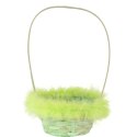 Koszyk wielkanocny do święconki w kolorze zielonym 18x14x29 cm