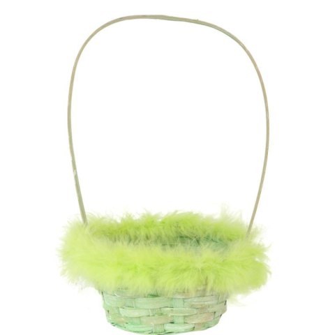 Koszyk wielkanocny do święconki w kolorze zielonym 18x14x29 cm