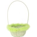 Koszyk wielkanocny do święconki w kolorze zielonym 21x17x35 cm