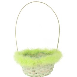 Koszyk wielkanocny do święconki w kolorze zielonym 21x17x35 cm