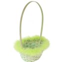 Koszyk wielkanocny do święconki w kolorze zielonym 21x17x35 cm