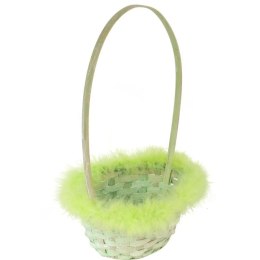 Koszyk wielkanocny do święconki w kolorze zielonym 21x17x35 cm