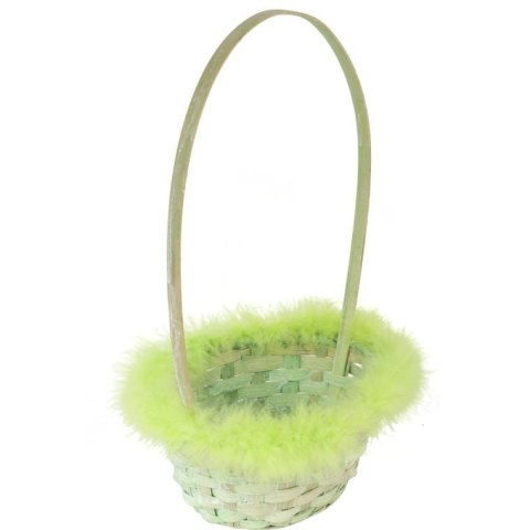 Koszyk wielkanocny do święconki w kolorze zielonym 21x17x35 cm