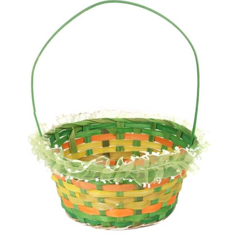 Koszyk wielkanocny z falbanką do święconki fi 21 cm