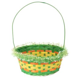 Koszyk wielkanocny z falbanką do święconki fi 24 cm