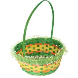 Koszyk wielkanocny z falbanką do święconki fi 24 cm