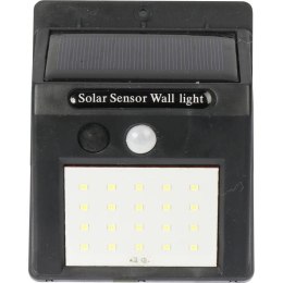 Lampa Solarna LED z Czujnikiem Ruchu i Zmierzchu, Zasilana Energia Słoneczną, Montażowy Panel Światła Zewnętrznego Białego Zimne