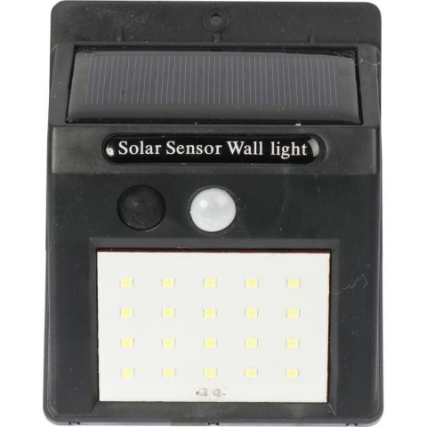 Lampa Solarna LED z Czujnikiem Ruchu i Zmierzchu, Zasilana Energia Słoneczną, Montażowy Panel Światła Zewnętrznego Białego Zimne