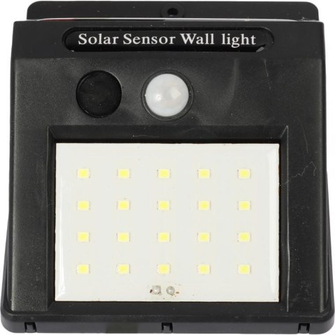 Lampa Solarna LED z Czujnikiem Ruchu i Zmierzchu, Zasilana Energia Słoneczną, Montażowy Panel Światła Zewnętrznego Białego Zimne