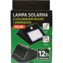 Lampa Solarna LED z Czujnikiem Ruchu i Zmierzchu, Zasilana Energia Słoneczną, Montażowy Panel Światła Zewnętrznego Białego Zimne