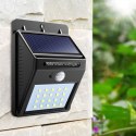 Lampa Solarna LED z Czujnikiem Ruchu i Zmierzchu, Zasilana Energia Słoneczną, Montażowy Panel Światła Zewnętrznego Białego Zimne