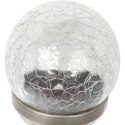 Lampa solarna LED z efektem crash glass wbijana w ziemię, odporna na warunki pogodowe, kolor srebrny