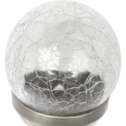 Lampa solarna LED z efektem crash glass wbijana w ziemię, odporna na warunki pogodowe, kolor srebrny