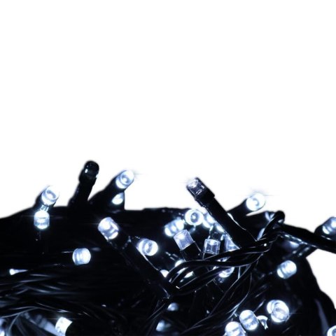 Lampki Choinkowe Zewnętrzne 200 LED z Efektem Flash i Dodatkowym Gniazdem, Białe, Zasilanie Sieciowe, Przepalenie Jednej Diod ni