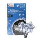 Lampki choinkowe 25 led gwiazdki na baterie zimny biały
