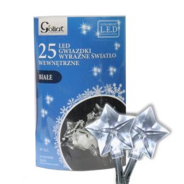 Lampki choinkowe 25 led gwiazdki na baterie zimny biały
